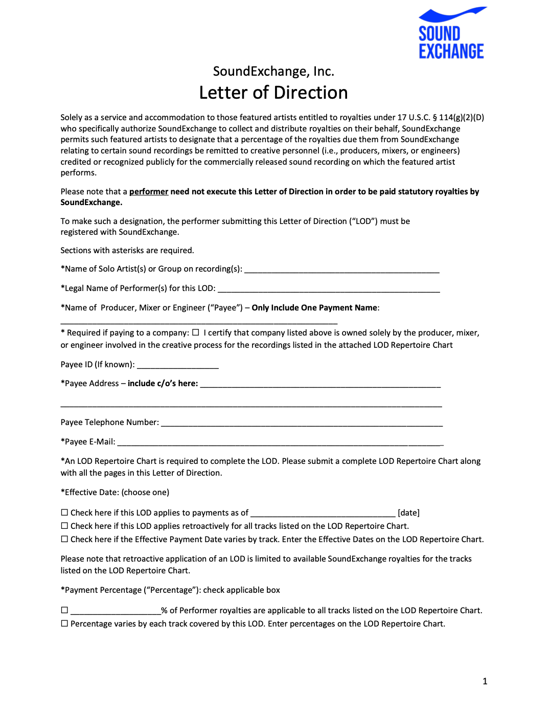 SoundExchange LOD Consultation, Creation, & Submission